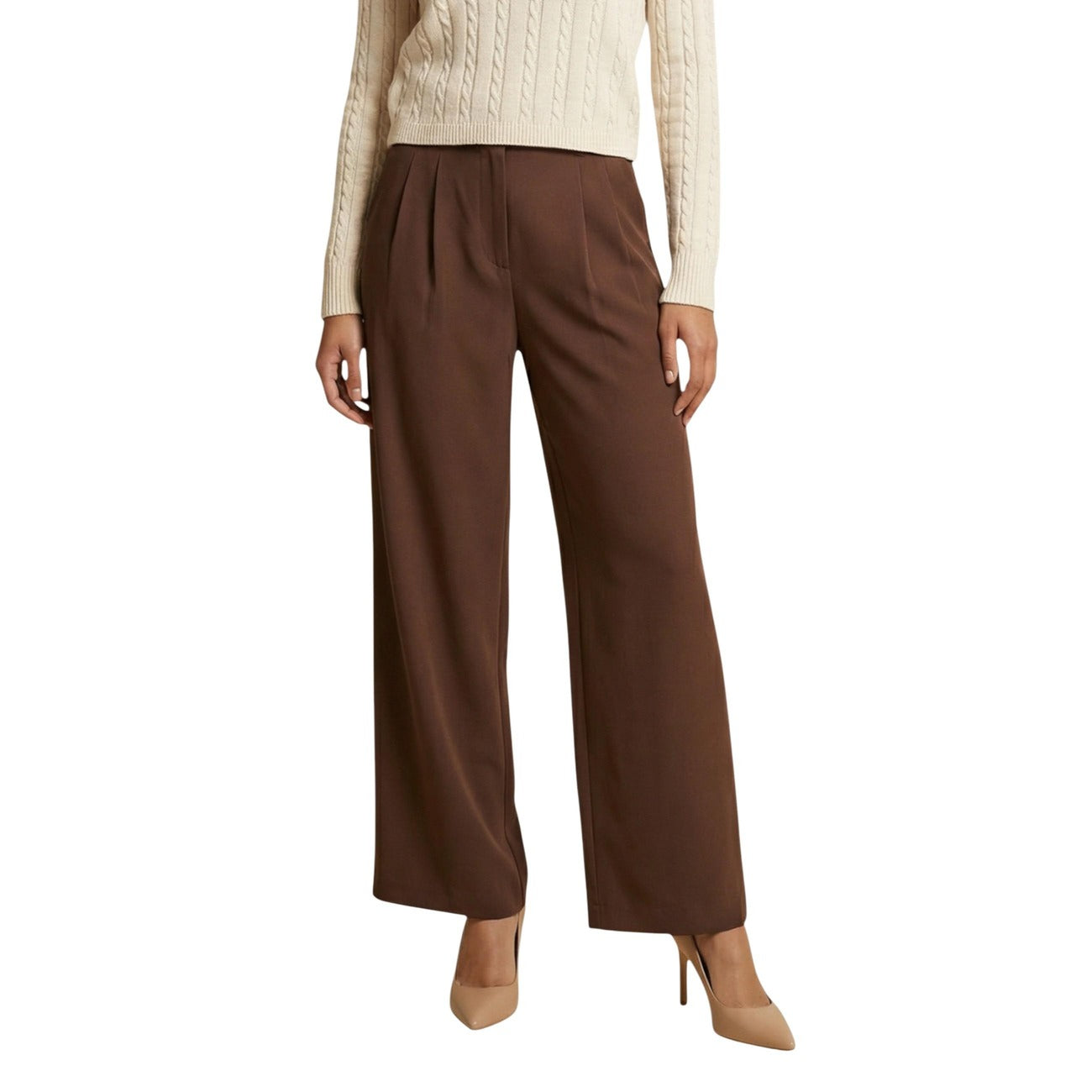 Only – Γυναικείο Καφέ Παντελόνι με Stretch Εφαρμογή